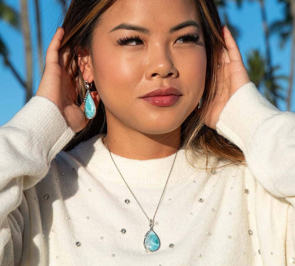 Larimar Tears of Joy Pendant & Earrings Set Other Island by Koa Nani 