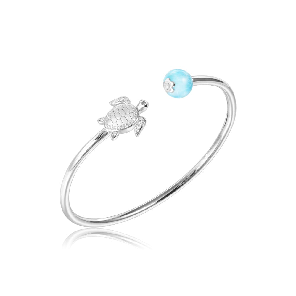 Maui Honu Bangle with Larimar Bead Bangle Island by Koa Nani 