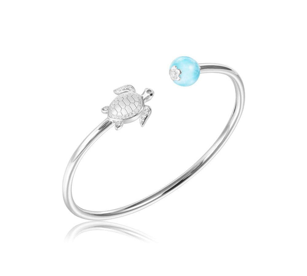 Maui Honu Bangle with Larimar Bead Bangle Island by Koa Nani 