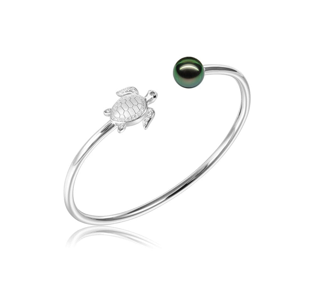 Maui Honu Bangle with Tahitian Pearl Bangle Island by Koa Nani 