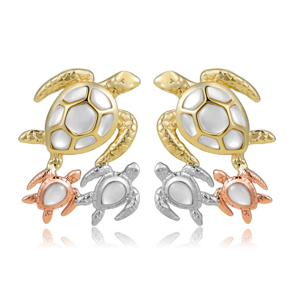 Mother of Pearl Ohana Honu Earrings Earrings Island by Koa Nani 