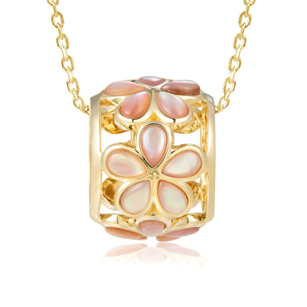 Mother of Pearl Plumeria Barrel Pendant Pendant Island by Koa Nani 