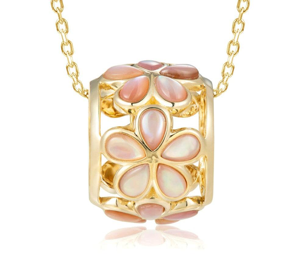 Mother of Pearl Plumeria Barrel Pendant Pendant Island by Koa Nani 