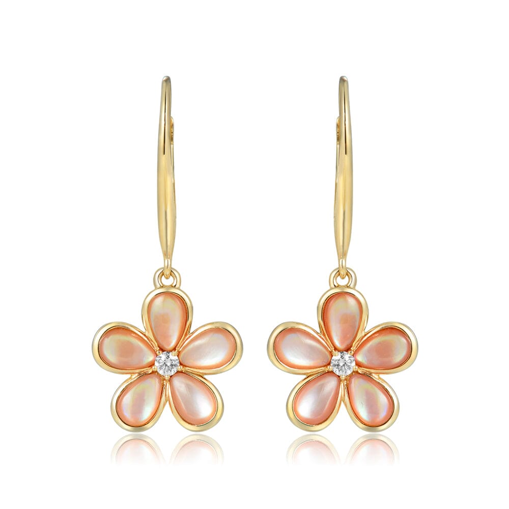 Mother of Pearl Plumeria Earrings Earrings Island by Koa Nani 