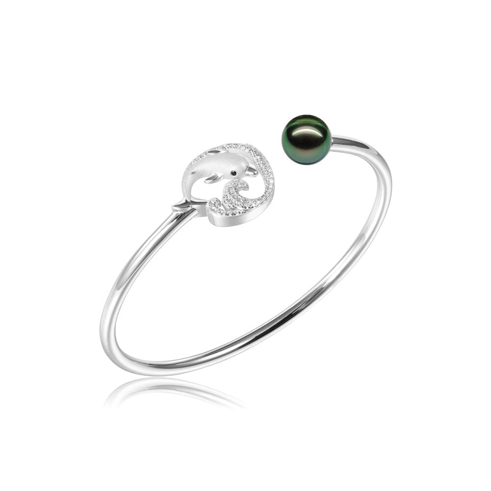 Nai’a Bangle with Tahitian Pearl Bangle Island by Koa Nani 