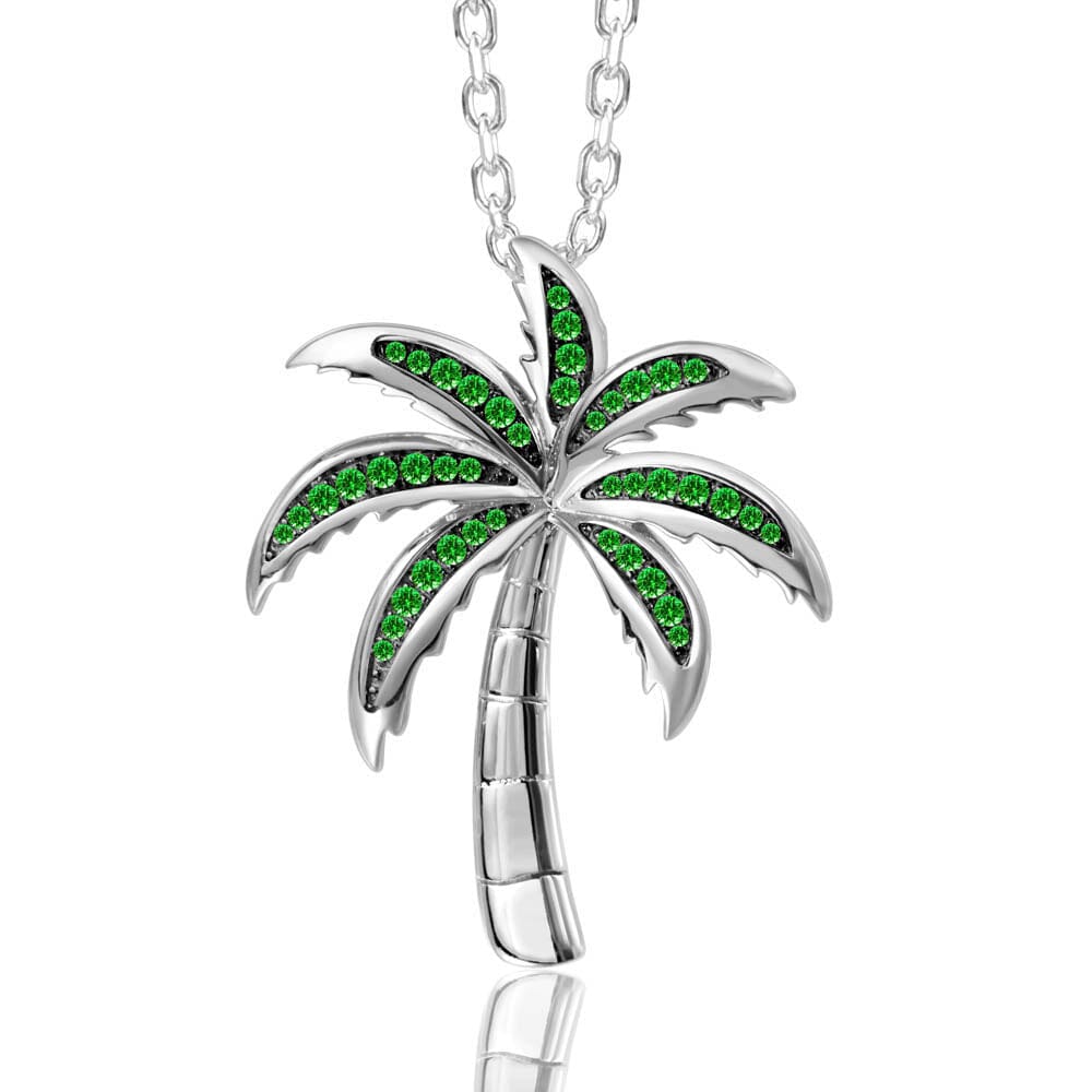 Oasis Palm Tree Pendant with Tsavorite Pendant Island by Koa Nani 