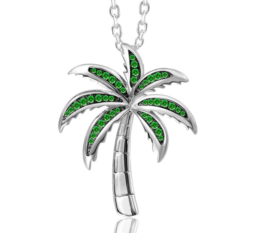 Oasis Palm Tree Pendant with Tsavorite Pendant Island by Koa Nani 