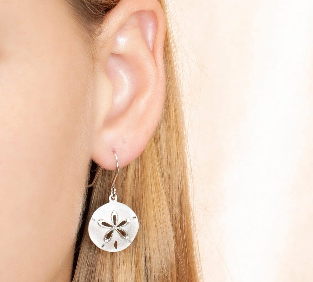 Ocean Isle Sand Dollar Hook Earrings Earrings Island by Koa Nani 