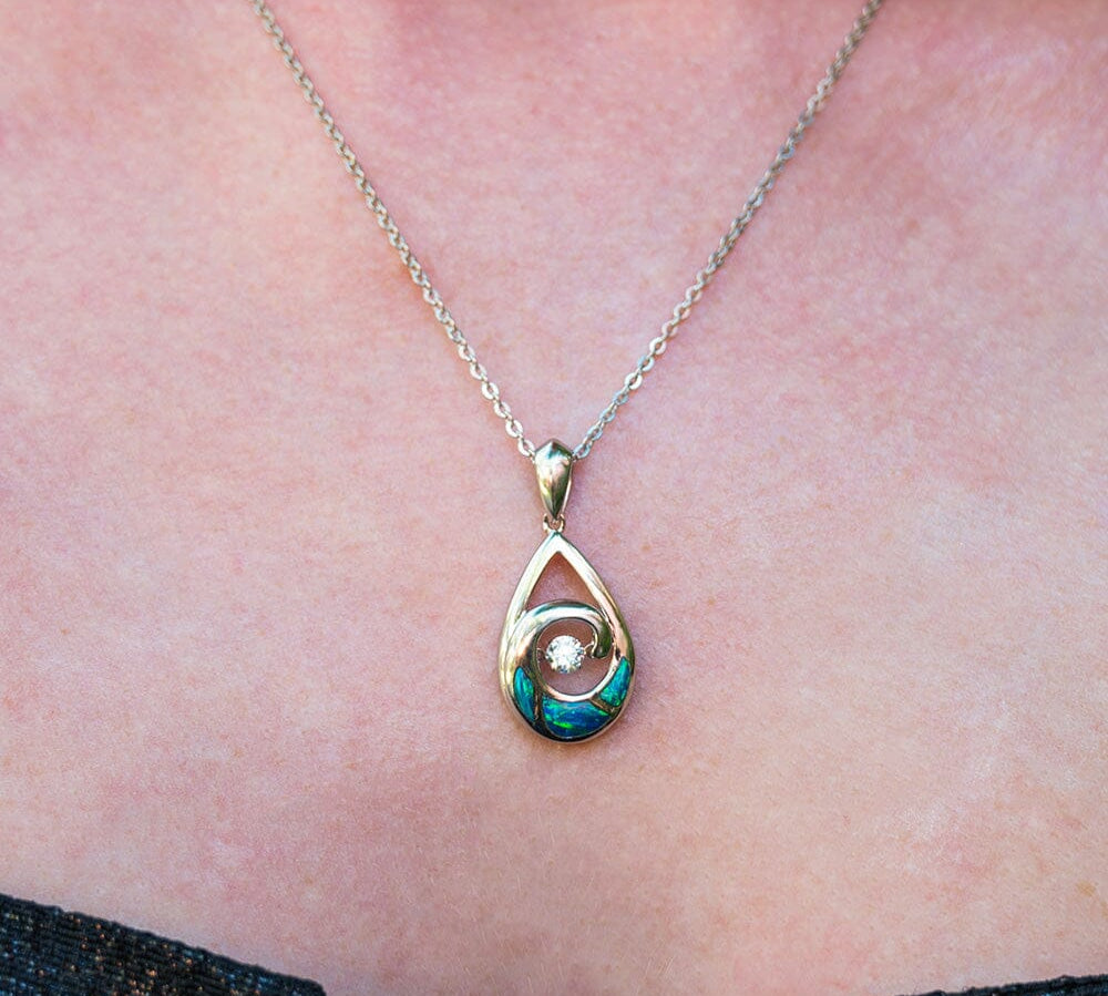 Opal Dancing Gem Wave Pendant Pendant Island by Koa Nani 