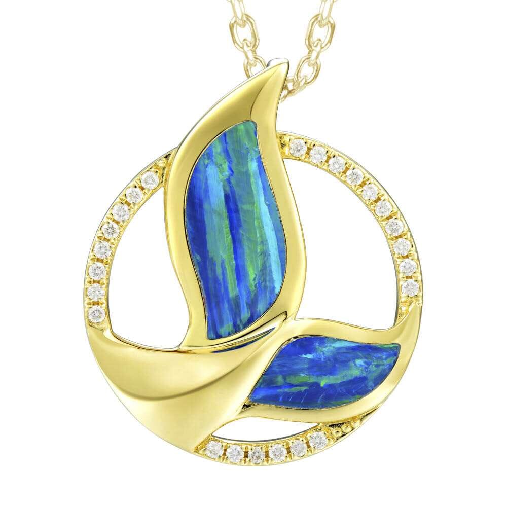 Opal Infinity Whale Tail Pendant Pendant Island by Koa Nani 