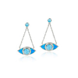 Opal & Larimar Eye of Protection Earrings Earrings Island by Koa Nani 