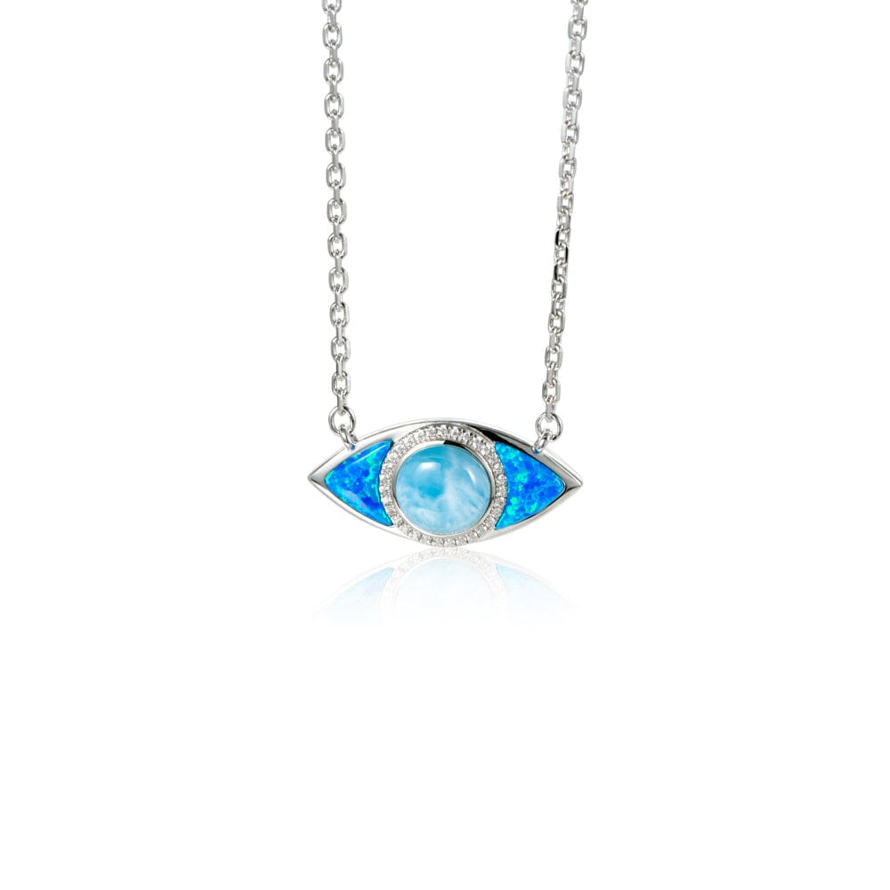 Opal & Larimar Eye of Protection Necklace Necklace Island by Koa Nani Small 