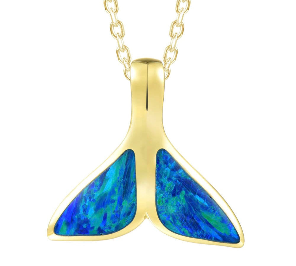 Opal Majestic Whale Tail Pendant Pendant Island by Koa Nani 