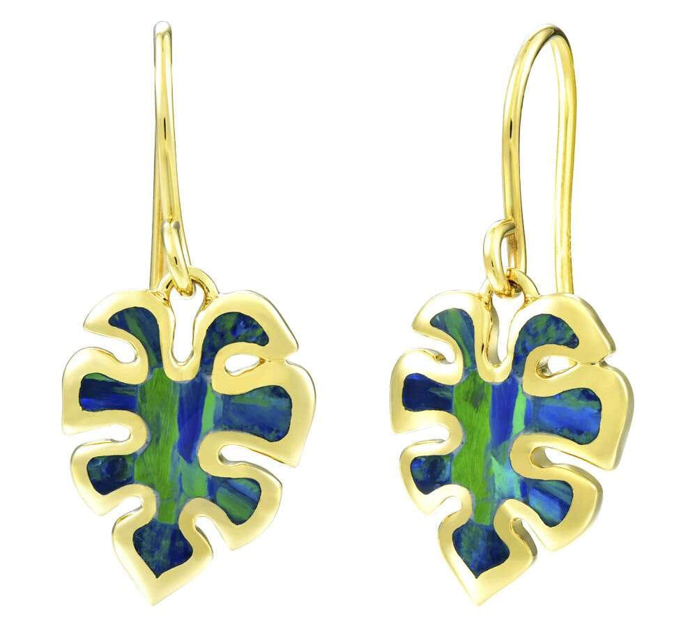 Opal Monstera Leaf Earrings Earrings Island by Koa Nani 