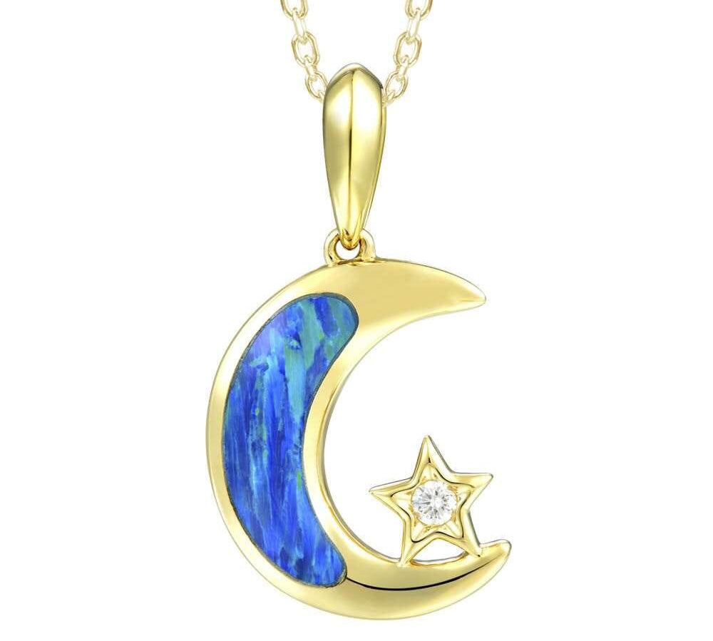 Opal Moon & Star Pendant Pendant Island by Koa Nani 