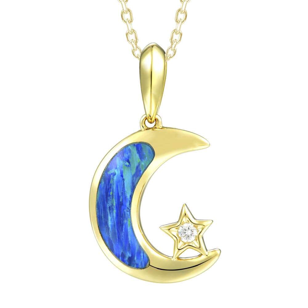 Opal Moon & Star Pendant Pendant Island by Koa Nani 