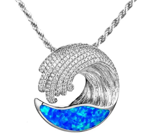 Opal Ocean Wave Pendant Pendant Island by Koa Nani Large 