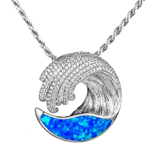 Opal Ocean Wave Pendant Pendant Island by Koa Nani Large 