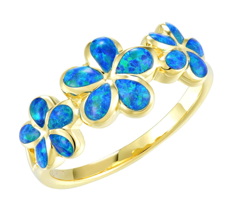 Opal Plumeria Ohana Ring Ring Island by Koa Nani 