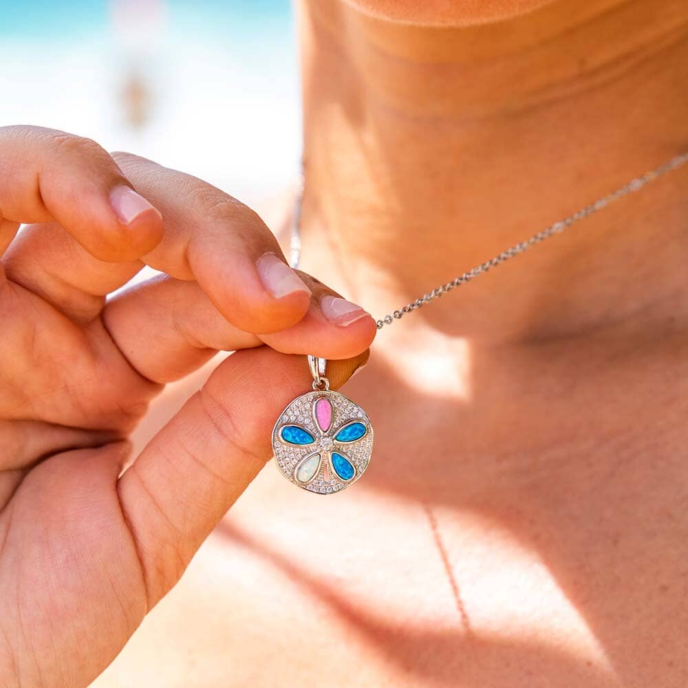 Opal Sand Dollar Pavé Pendant Pendant Island by Koa Nani 