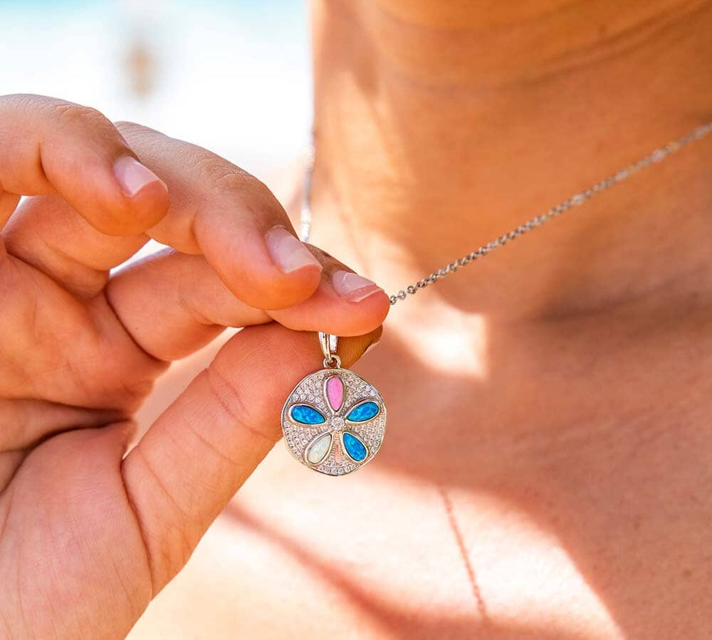 Opal Sand Dollar Pavé Pendant Pendant Island by Koa Nani 