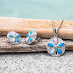 Opal Sand Dollar Pavé Pendant & Earrings Set Other Island by Koa Nani 