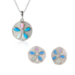 Opal Sand Dollar Pavé Pendant & Earrings Set Other Island by Koa Nani 