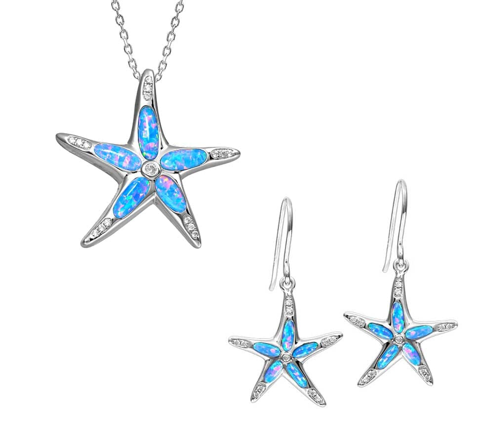 Opal Stardust Sea Star Pendant & Earrings Set Other Island by Koa Nani 