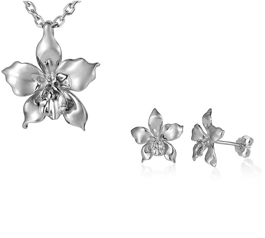 Orchid Pendant & Earrings Set Other Island by Koa Nani 