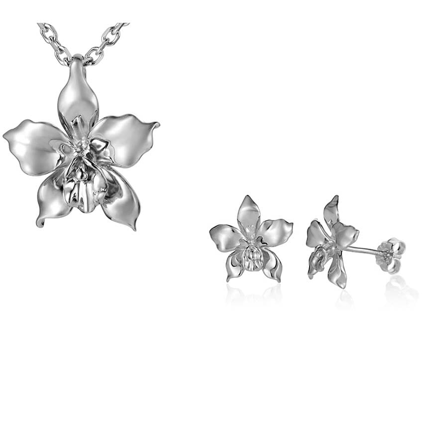 Orchid Pendant & Earrings Set Other Island by Koa Nani 