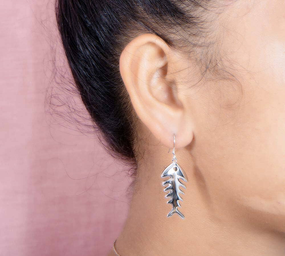 Pacific Fishbone Earrings Earrings Island by Koa Nani Smal 