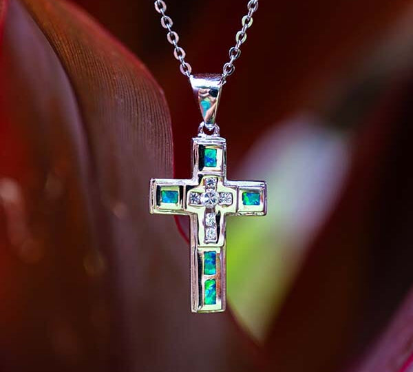 Paradise Opal Cross Pendant Pendant Island by Koa Nani 