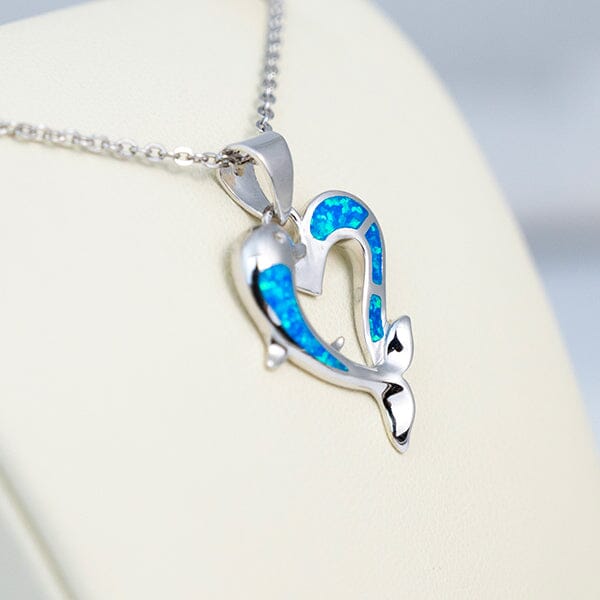 Paradise Opal Dolphin Heart Pendant Pendant Island by Koa Nani 