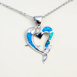 Paradise Opal Dolphin Heart Pendant Pendant Island by Koa Nani 