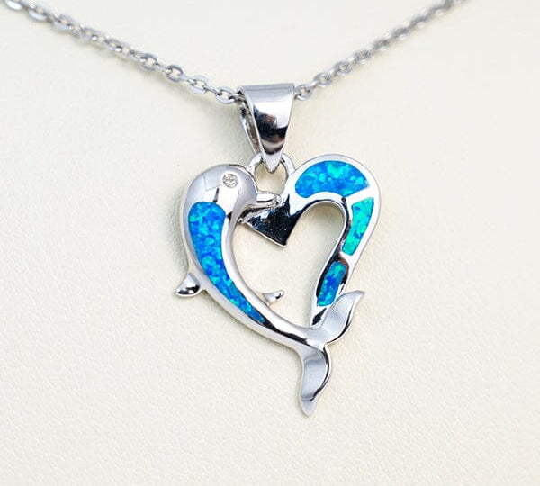 Paradise Opal Dolphin Heart Pendant Pendant Island by Koa Nani 