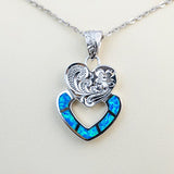 Paradise Opal Engraved Double Heart Pendant Pendant Island by Koa Nani 