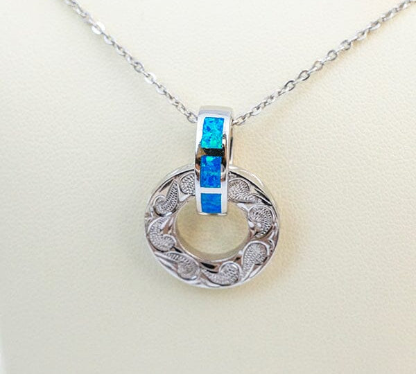 Paradise Opal Engraved Infinity Pendant Pendant Island by Koa Nani 