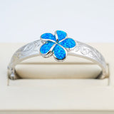 Paradise Opal Engraved Plumeria Bangle Bangle Island by Koa Nani 