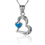 Paradise Opal Engraved Pu'uwai Heart Pendant Pendant Island by Koa Nani 