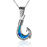 Paradise Opal Fish Hook Pendant Pendant Island by Koa Nani 