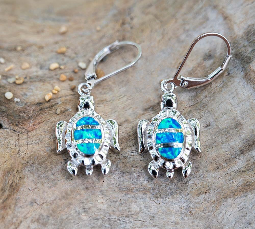 Paradise Opal Hawksbill Sea Turtle Earrings Earrings Island by Koa Nani 