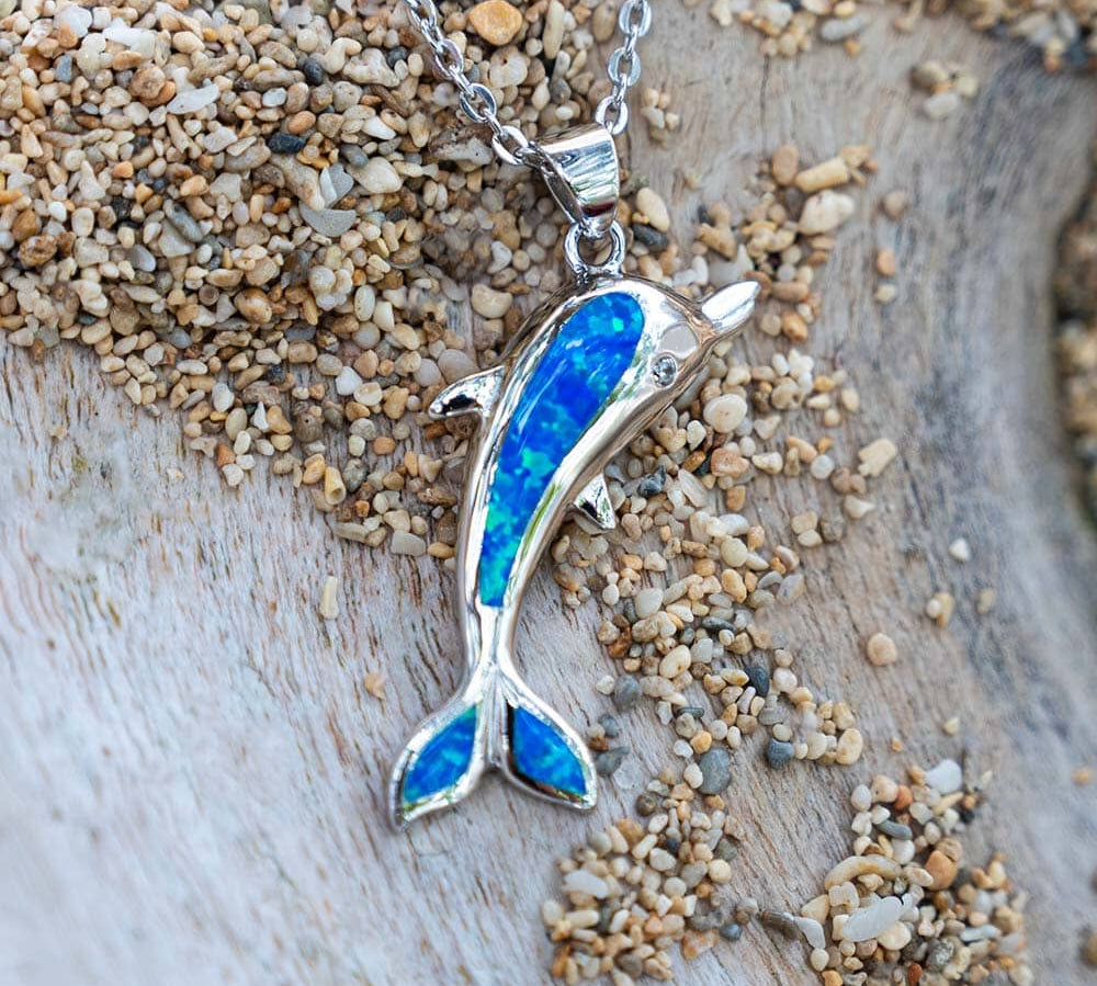 Paradise Opal Nai'a Dolphin Pendant Pendant Island by Koa Nani 