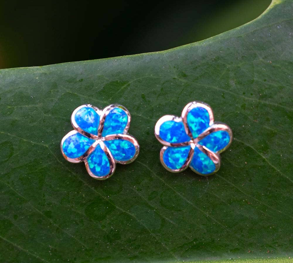 Paradise Opal Plumeria Earrings Earrings Island by Koa Nani 12mm 