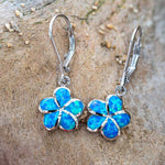 Paradise Opal Plumeria Lever Back Earrings Earrings Island by Koa Nani 