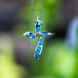 Paradise Opal Ribbon Cross Pendant Pendant Island by Koa Nani 