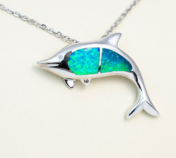 Paradise Opal Sparkling Dolphin Pendant Pendant Island by Koa Nani 