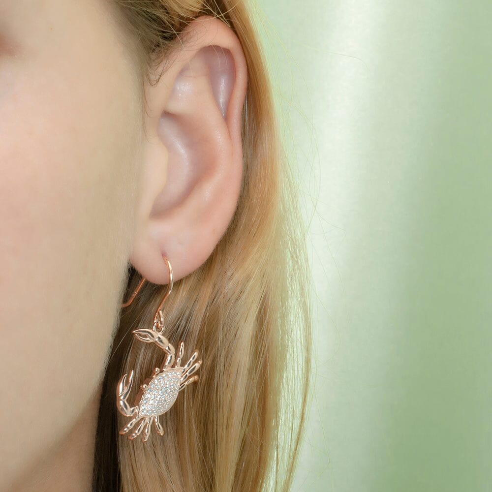 Pavé Blue Crab Earrings Earrings Island by Koa Nani 