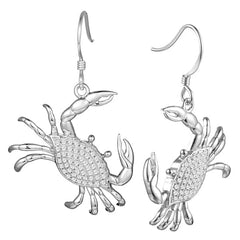 Pavé Blue Crab Earrings Earrings Island by Koa Nani White Gold 