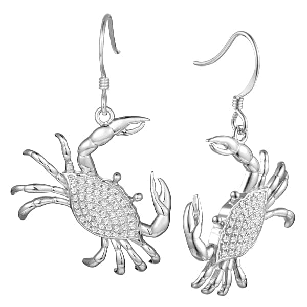 Pavé Blue Crab Earrings Earrings Island by Koa Nani White Gold 