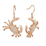 Pavé Blue Crab Earrings Earrings Island by Koa Nani Rose Gold 